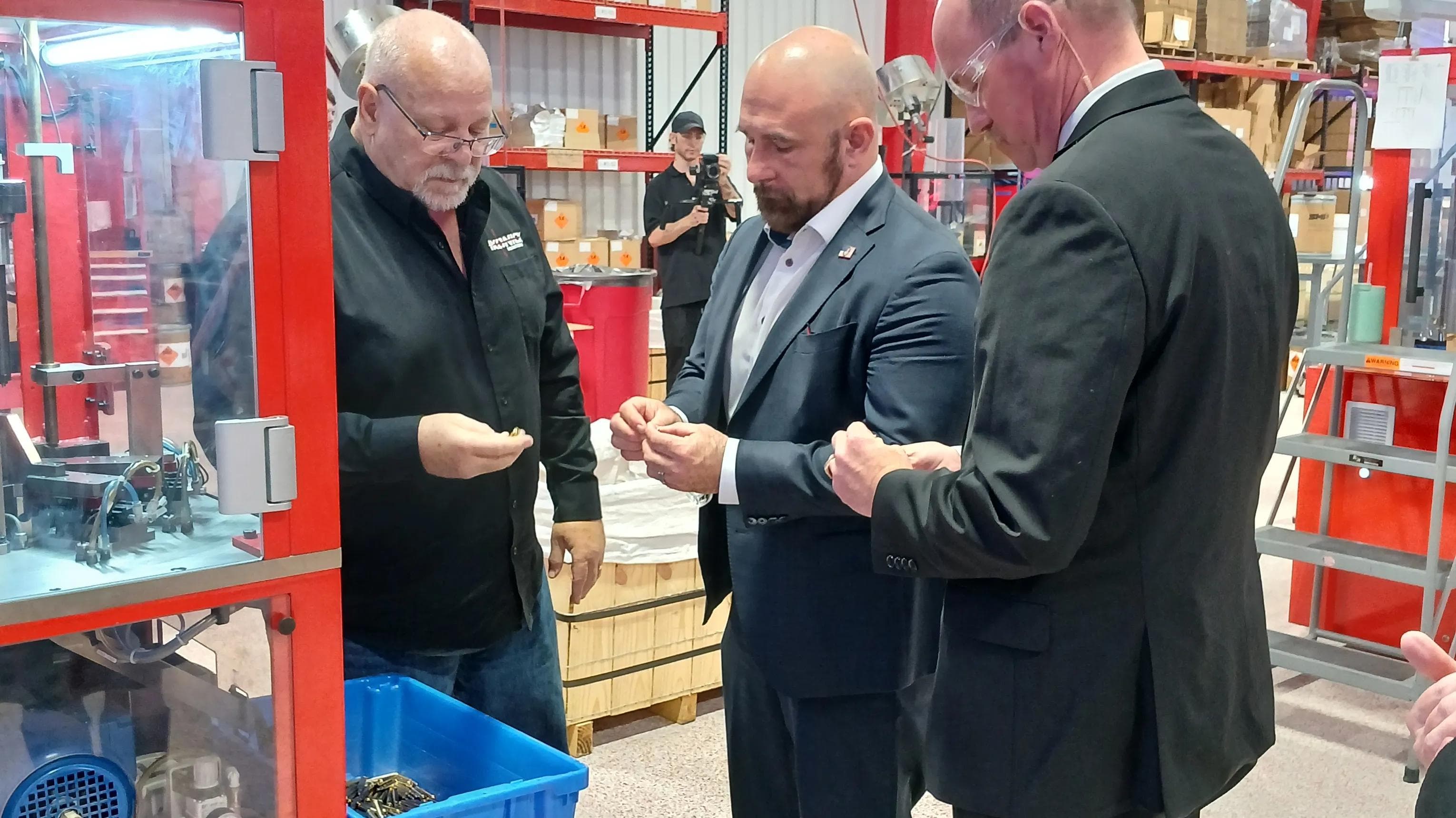 Florida Lt. Gov. Jay Collins visits Stuart ammunition manufacturer during campaign stop